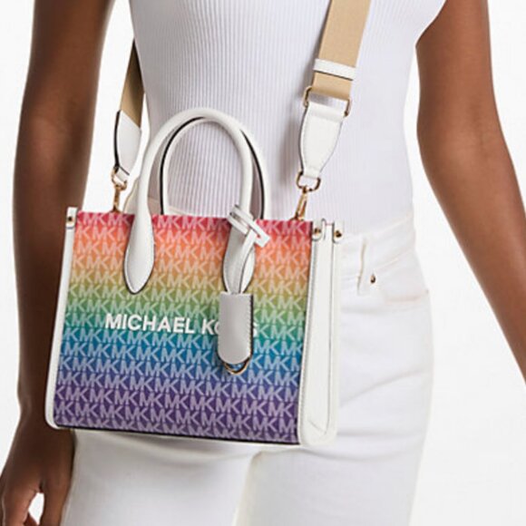 Michael Kors Mirella Small Rainbow Signature Logo Crossbody Bag NWT - Picture 3 of 3